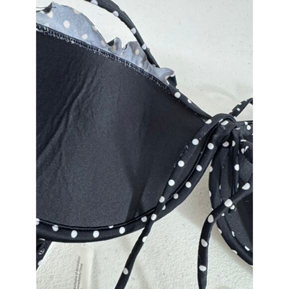 "Victoria Secret" Bikini Top Size 34B Black White Polka Dots Beach Sexy Vacation - Picture 6 of 9